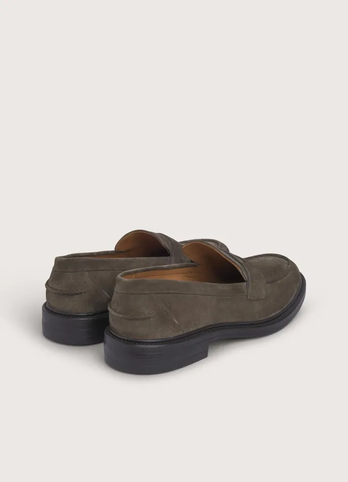Men Formal Shoes Faonnable Suede Loafers Marsh Green