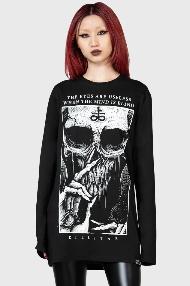 Men Graphic Tops Killstar Blind Mind Long Sleeve Top