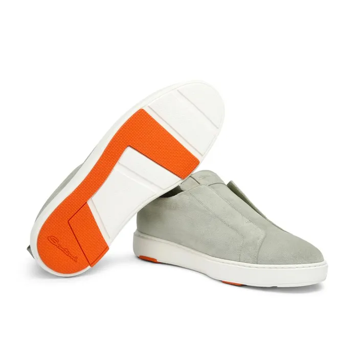 Men Green Suede SlipOn Sneaker Santoni Sneakers