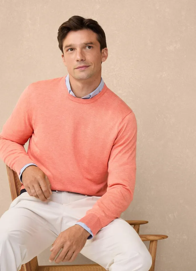 Men Knitwear Faonnable Crew Neck Jumper Orange