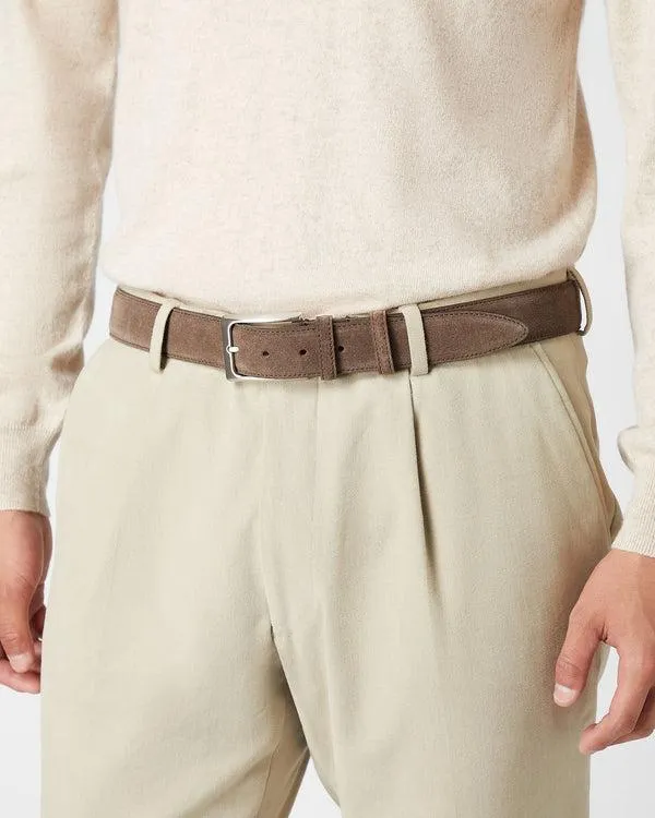 Men Men039s Suede BeltIn Brown Brown NPeal Belts