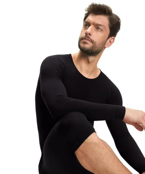 Men Men Long Sleeve Shirt Warm Black FALKE Long Sleeve Shirts