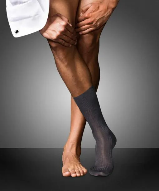 Men No 10 Pure Fil Dcosse Men Socks Anthracite Mel FALKE Socks