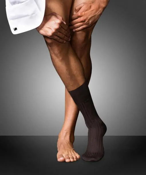 Men No 13 Finest Piuma Cotton Men Socks Brown FALKE Socks