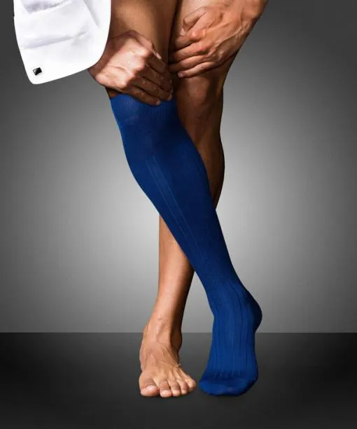 Men No 2 Finest Cashmere Men Kneehigh Socks Royal Blue FALKE Knee High Socks