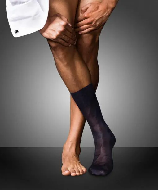 Men No 4 Pure Silk Men Socks Dark Navy FALKE Socks