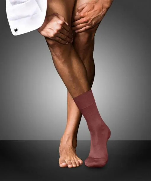 Men No 6 Finest Merino and Silk Men Socks Rust FALKE By Material