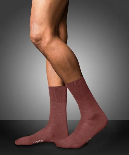 Men No 6 Finest Merino and Silk Men Socks Rust FALKE By Material