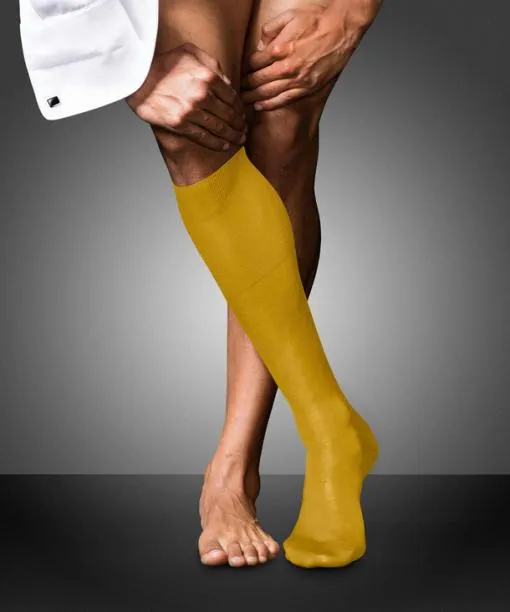 Men No 9 Pure Fil Dcosse Men Kneehigh Socks Mimosa FALKE Knee High Socks