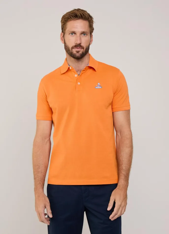 Men Polo Shirts Faonnable Regular Fit Pima Polo Orange