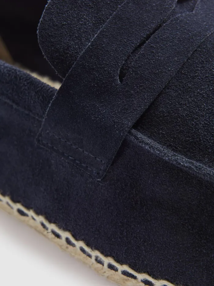 Men Reiss Casual Shoes Cannes Suede Espadrilles Navy