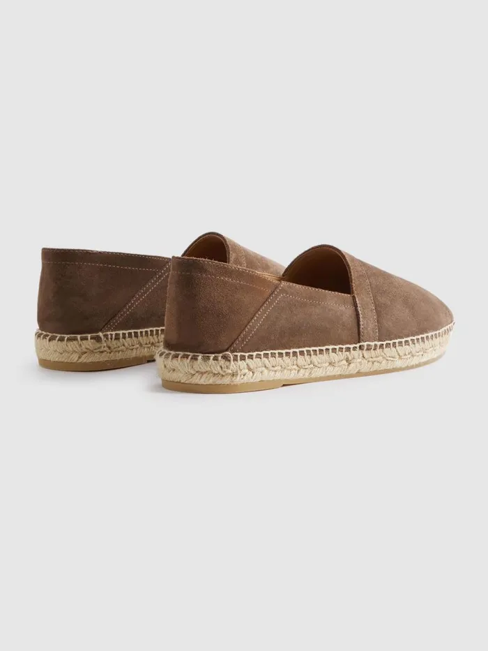 Men Reiss Casual Shoes Esper Suede Espadrilles Coffee