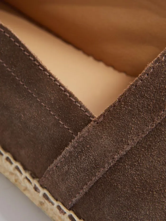 Men Reiss Casual Shoes Esper Suede Espadrilles Coffee