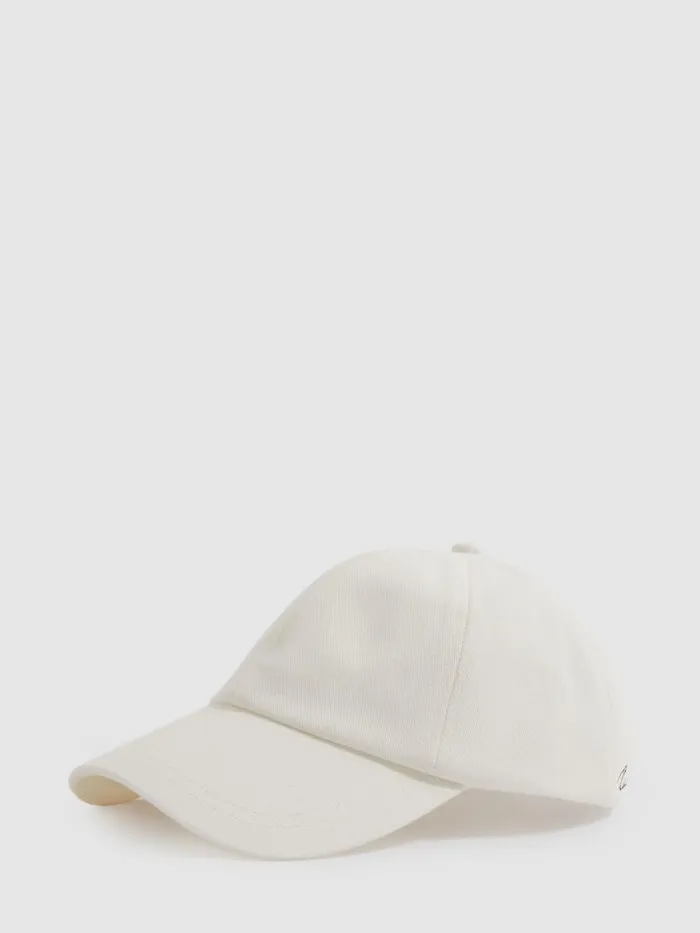 Men Reiss Hats Gloves and Scarves Felix Cotton Embroidered Baseball Cap White