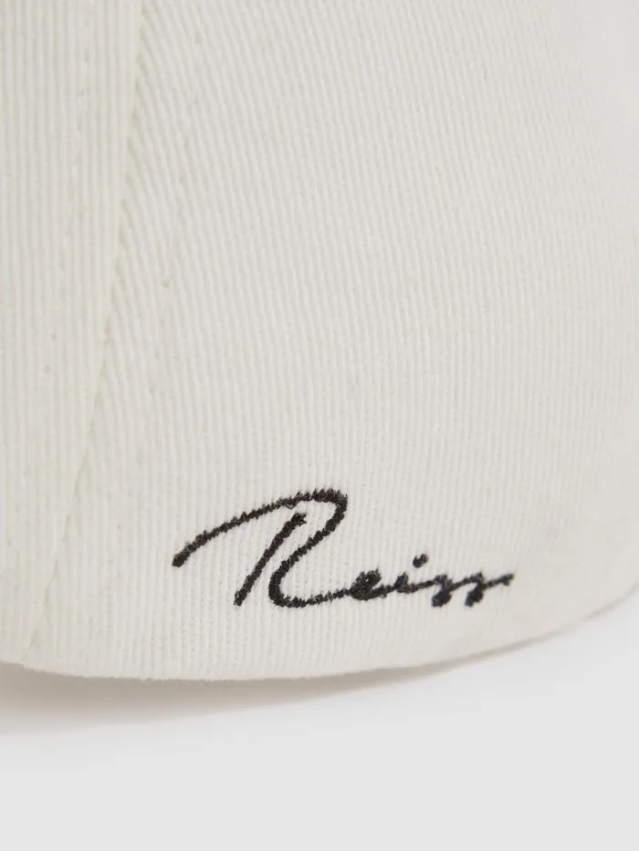 Men Reiss Hats Gloves and Scarves Felix Cotton Embroidered Baseball Cap White