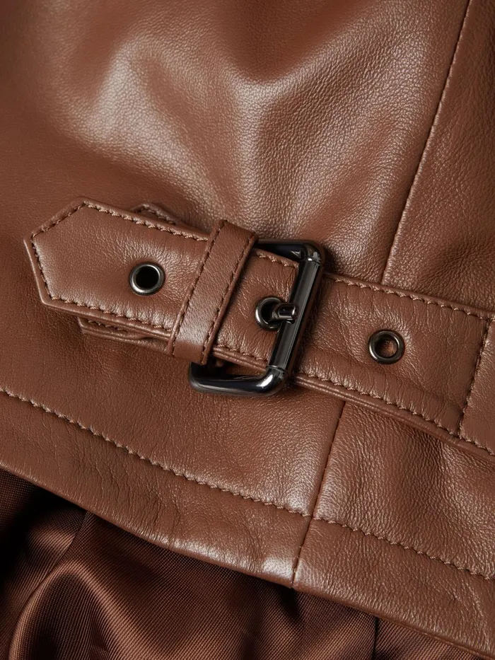 Men Reiss Outerwear and Coats F1 Leather Jacket Chocolate