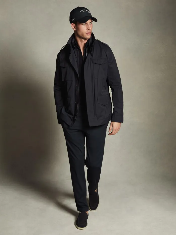 Men Reiss Outerwear and Coats F1 Water Repellent Field Jacket Navy
