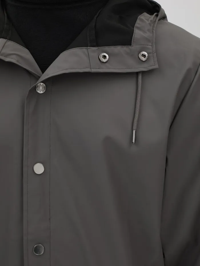 Men Reiss Outerwear and Coats Longline Hooded Raincoat Grey