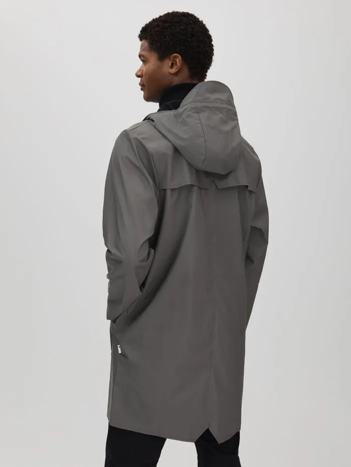 Men Reiss Outerwear and Coats Longline Hooded Raincoat Grey