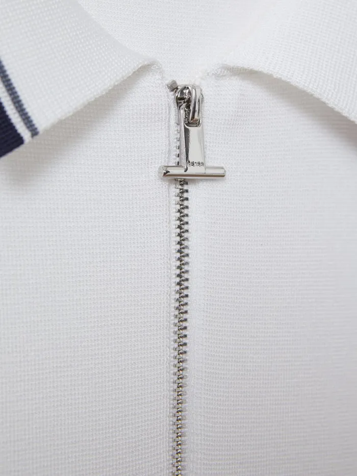 Men Reiss Polo Shirts Chelsea HalfZip Polo Shirt Optic White