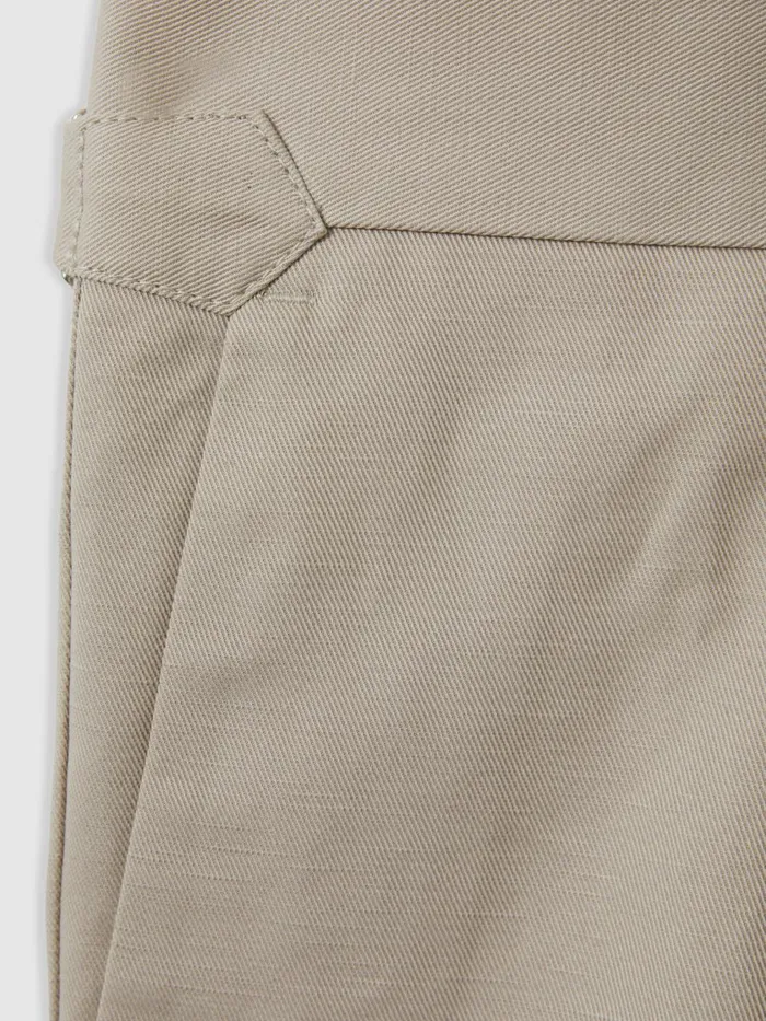 Men Reiss Shorts Con Cotton Blend Adjuster Shorts Stone