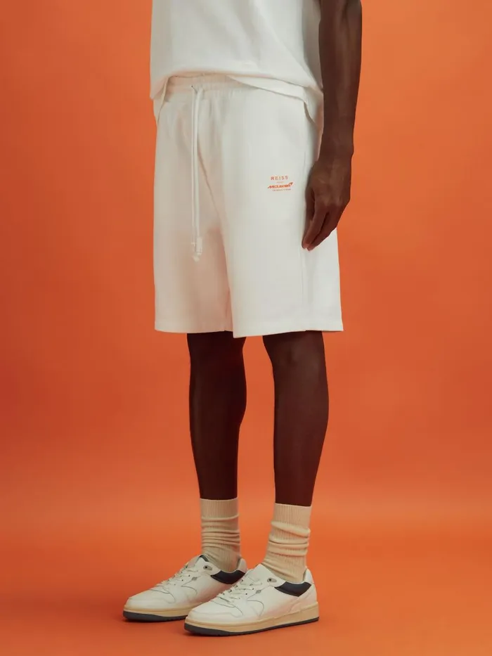 Men Reiss Shorts F1 Cotton Drawstring Shorts White