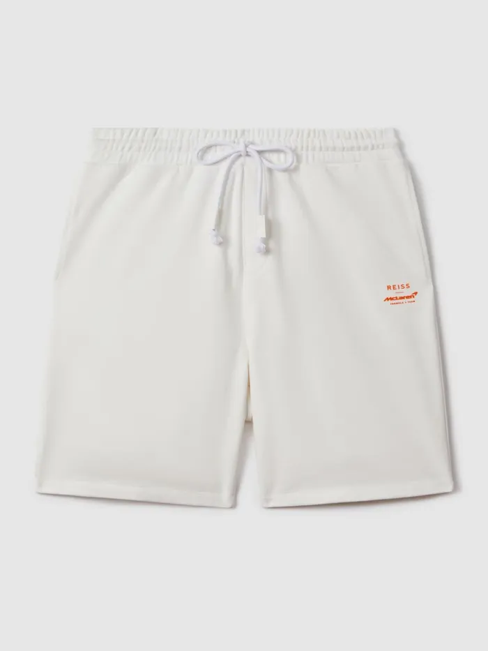 Men Reiss Shorts F1 Cotton Drawstring Shorts White
