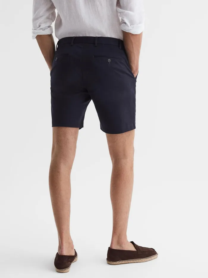 Men Reiss Shorts Wicket S Short Length Casual Chino Shorts Navy