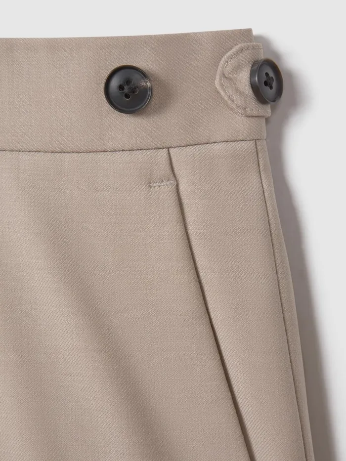 Men Reiss Suits and Tailoring Dillon Slim Fit Wool Blend Adjuster Trousers Stone