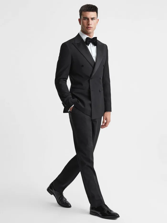 Men Reiss Suits and Tailoring Poker Modern Fit Tuxedo Trousers Black