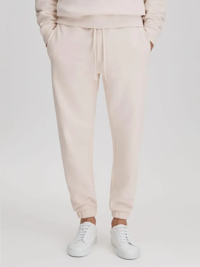 Men Reiss Sweats Hoodies and Joggers Ali Fleece Lined Cotton Joggers Off White Men Reiss Sweats Hoodies and Joggers Ali Fleece Lined Cotton Joggers Off White