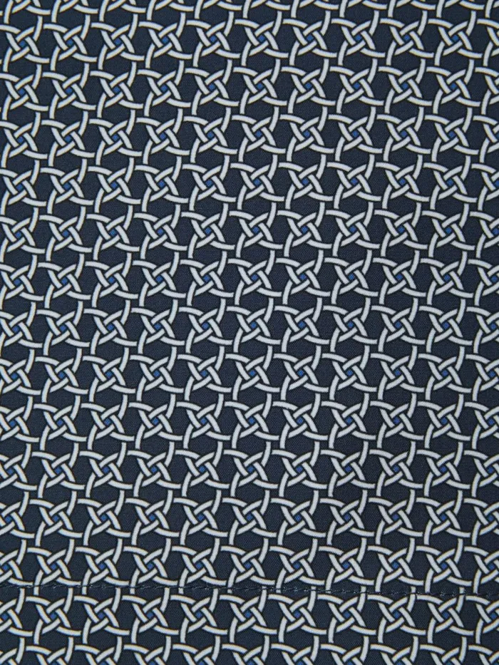 Men Reiss Swimwear Shape Printed Drawstring Swim Shorts Airforce Bluewhite