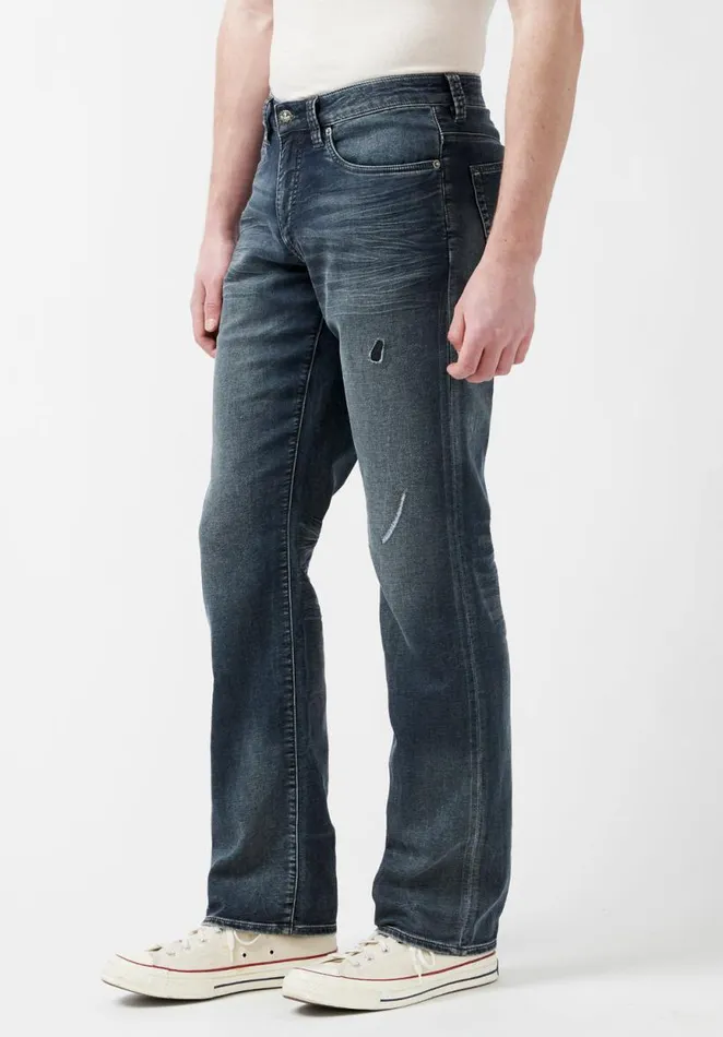 Men Relaxed Straight Driven Crinkled Mens Fleece Jeans Indigo Buffalo David Bitton Relaxed Straight Driven