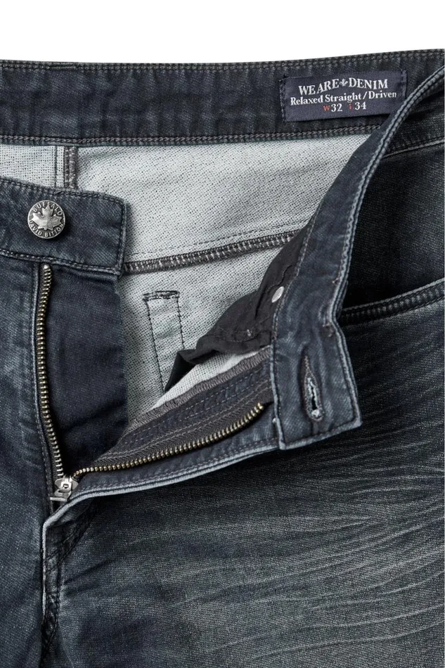 Men Relaxed Straight Driven Crinkled Mens Fleece Jeans Indigo Buffalo David Bitton Relaxed Straight Driven