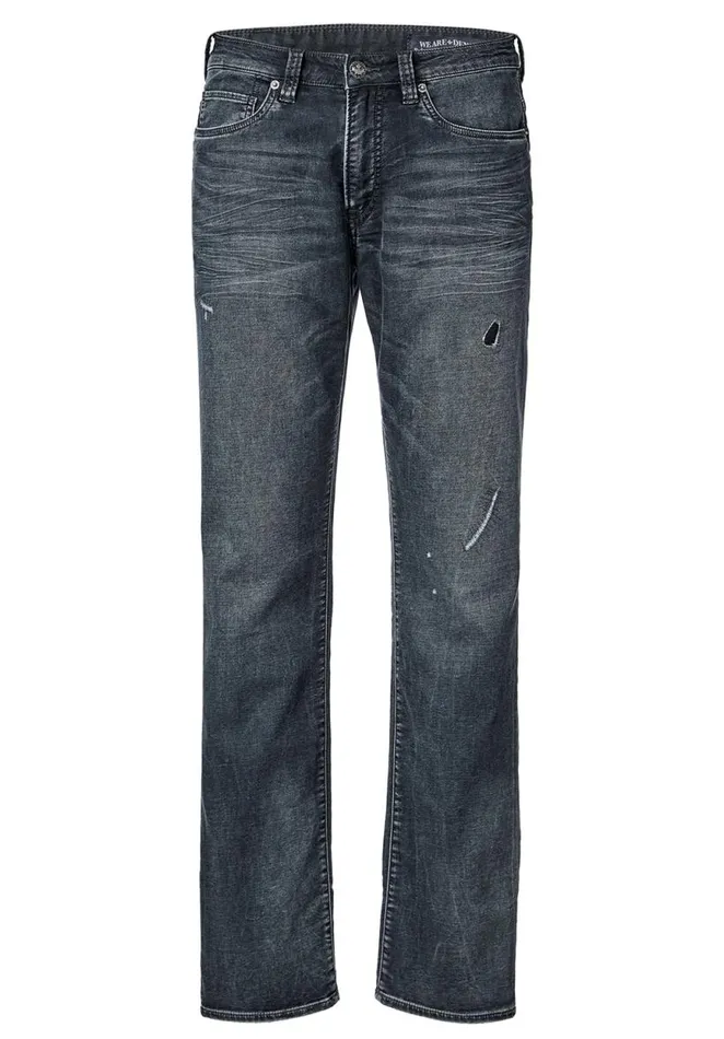 Men Relaxed Straight Driven Crinkled Mens Fleece Jeans Indigo Buffalo David Bitton Relaxed Straight Driven