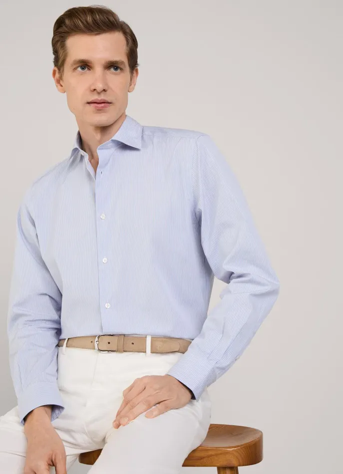 Men Shirts Faonnable Regular Fit Regimental Striped Poplin Shirt Multi