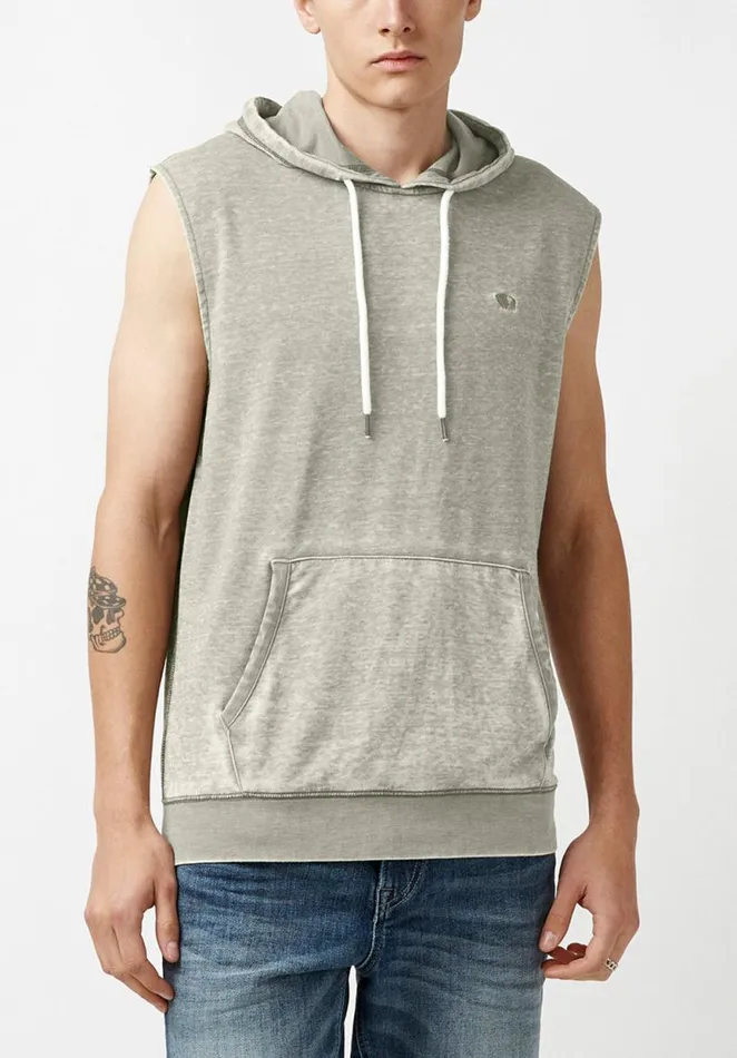Men Sleeveless Fosiv Burnout Hoodie Army Green Buffalo David Bitton Tops and Tees Men Sleeveless Fosiv Burnout Hoodie Army Green Buffalo David Bitton Tops and Tees