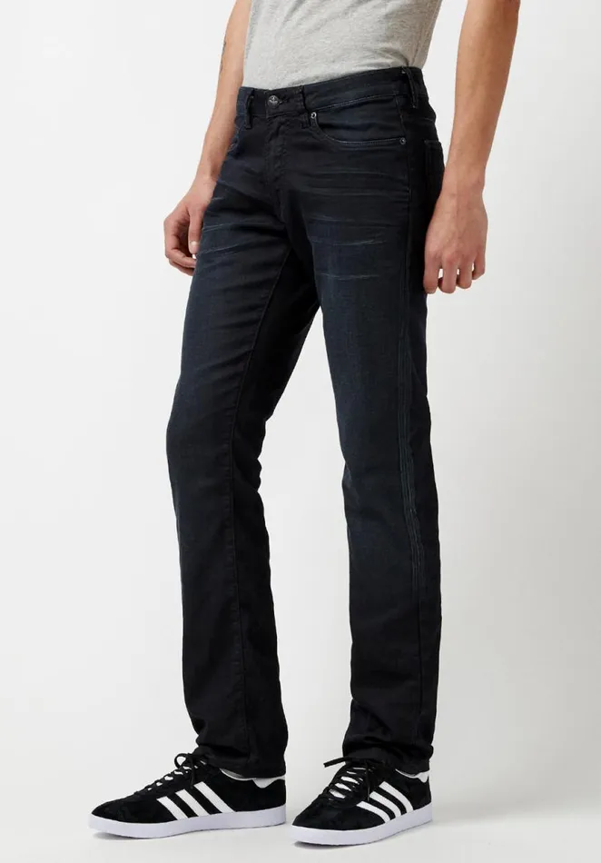 Men Straight Six Coated and Sanded Jeans Indigo Buffalo David Bitton Straight Six