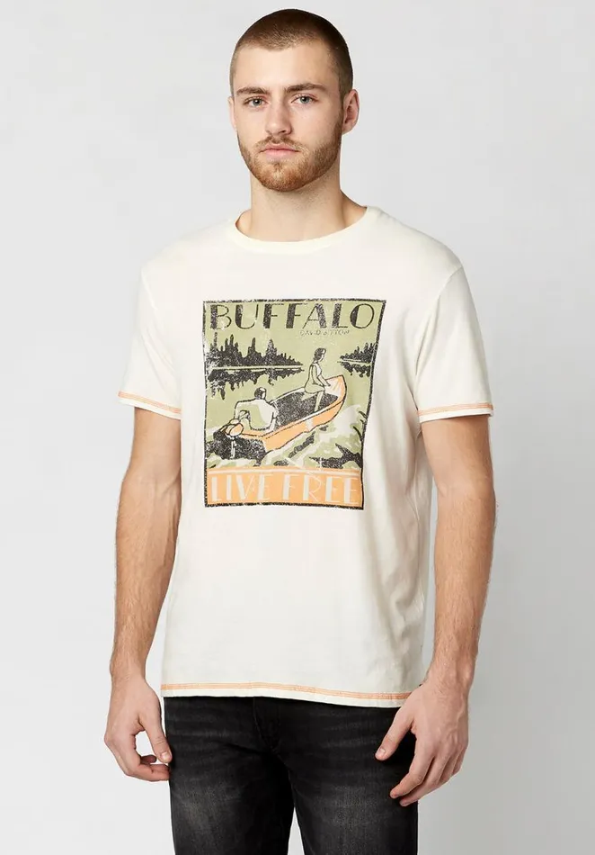 Men Talake Graphic TShirt Milk Buffalo David Bitton Tops and Tees