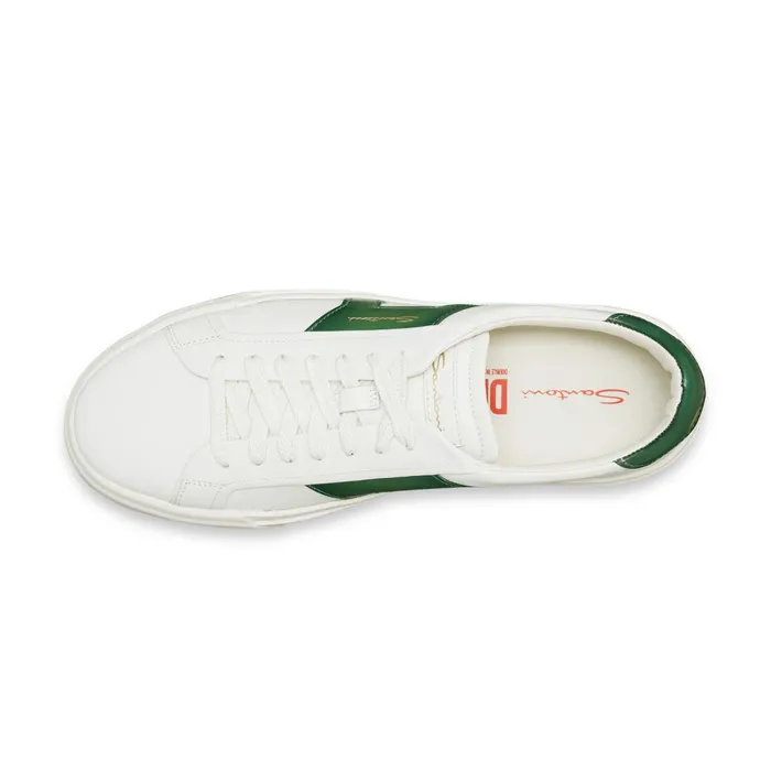 Men White And Green Leather Double Buckle Sneaker Santoni Sneakers
