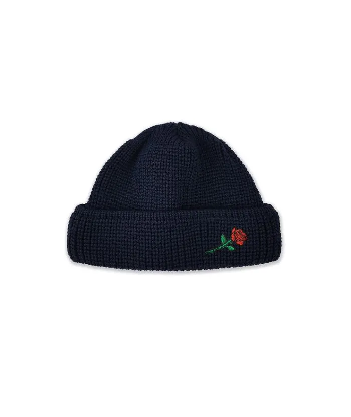 MenWomen BEANIES CAPS and SCARVES Vertere Berlin SHORT WOOL BEANIE ROSE EMBROIDERY 8211 NAVY MenWomen BEANIES CAPS and SCARVES Vertere Berlin SHORT WOOL BEANIE ROSE EMBROIDERY 8211 NAVY
