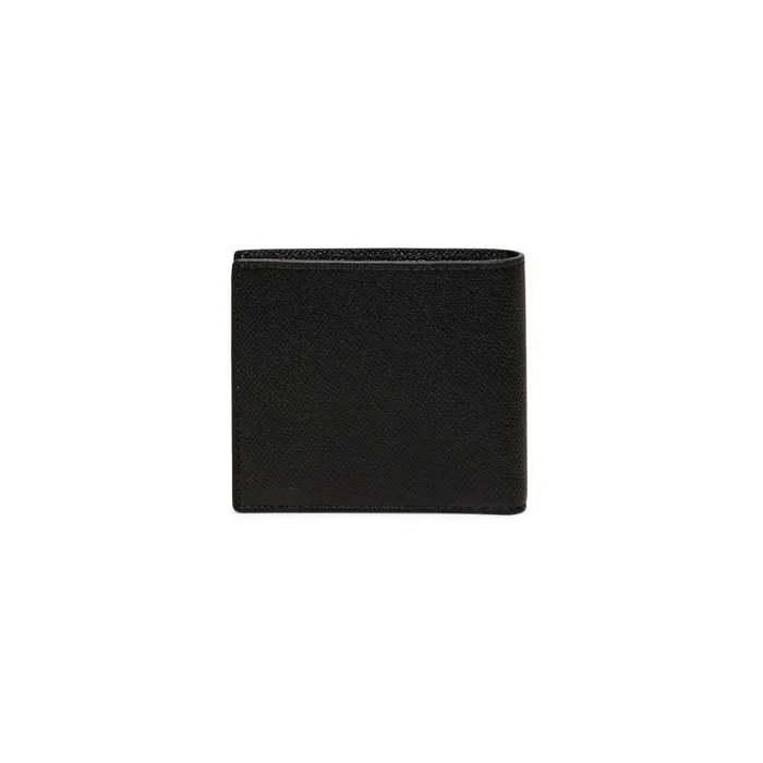 MenWomen Black Saffiano Leather Wallet With Coin Pocket Santoni Small Leather Goods