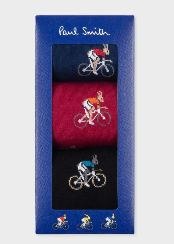 Mens 039Cycling Rabbits039 Motif Socks Three Pack Paul Smith Cycling Mens 039Cycling Rabbits039 Motif Socks Three Pack Paul Smith Cycling