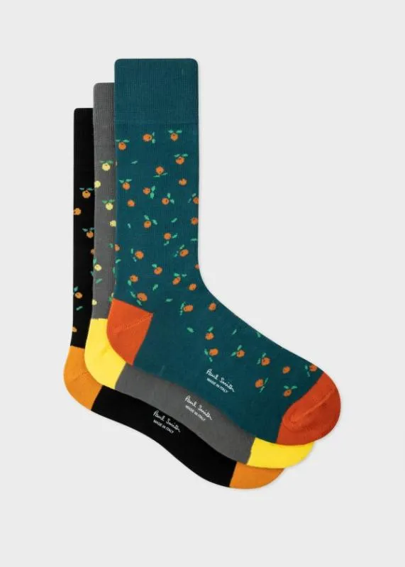 Mens 039Orange039 Socks Three Pack Paul Smith Socks