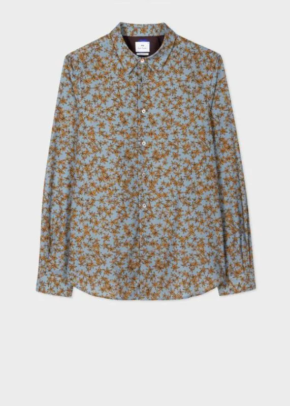 Mens Blue 039Folk Floral039 Shirt Paul Smith Shirts