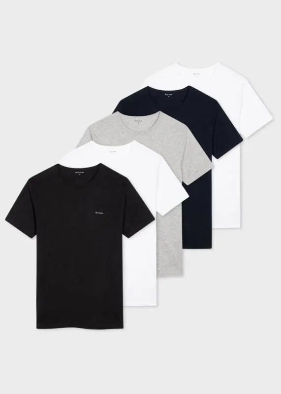 Mens Cotton Logo Lounge TShirts Five Pack Paul Smith Loungewear