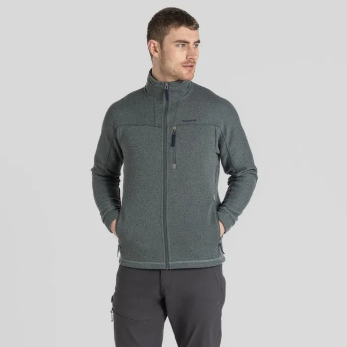 Mens Full Zip Fleece Craghoppers Torney II Full Zip Fleece Balsam Green Marl