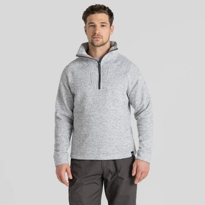 Mens Half Zip Fleece Craghoppers Wole Half Zip Fleece Soft Grey Marl