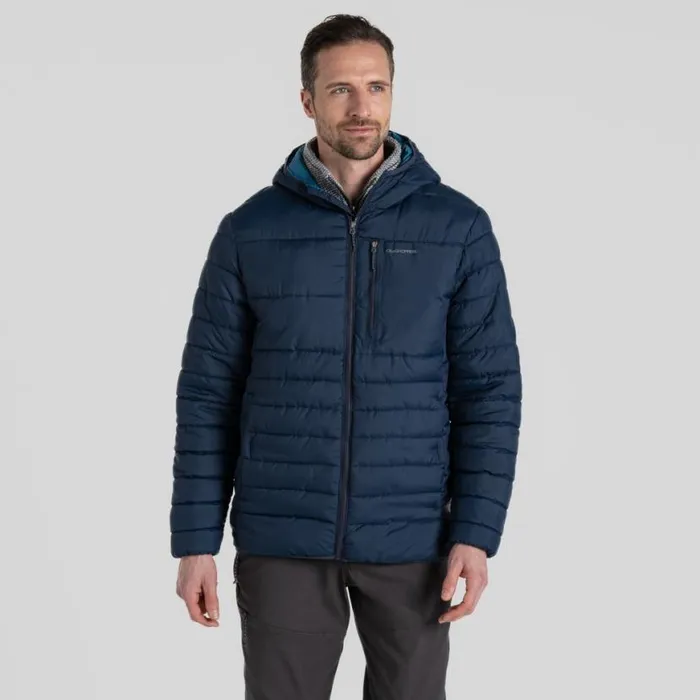Mens Insulated Jackets Craghoppers Compresslite VIII Hooded Jacket Blue Navy Brisk Blue
