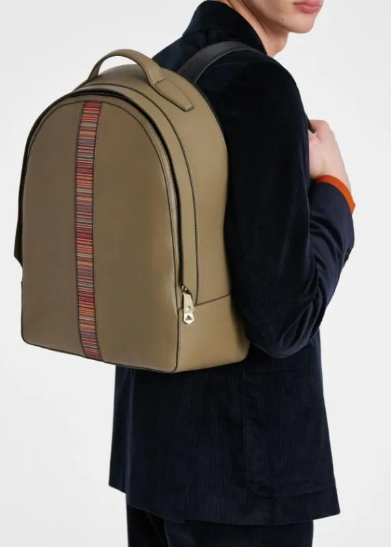 Mens Leather 039Signature Stripe039 Backpack Paul Smith Bags Mens Leather 039Signature Stripe039 Backpack Paul Smith Bags